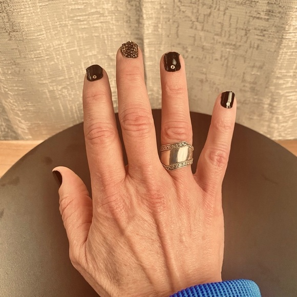 Sterling Silver Vintage Boho Spoon Ring 7 Stamped - Picture 4 of 12